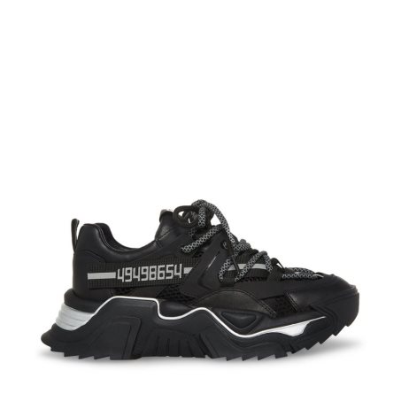 Black Steve Madden Power Women's Sneakers | PH 795816AO